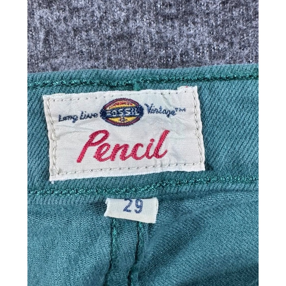 Fossil Vintage Pencil Jeans Womens 29 Pine Green Slim Tapered Denim Pants - Picture 2 of 9